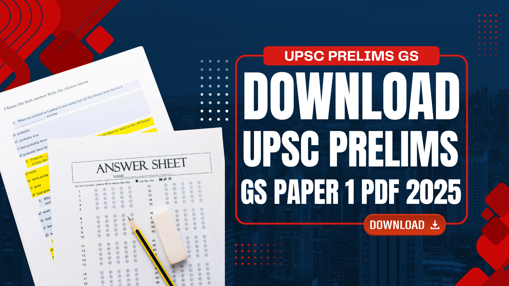 UPSC Prelims Question Paper PDF || GS Paper 1 (25 May 2025)
