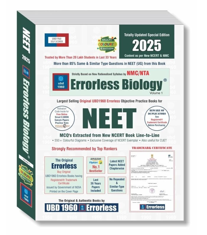 Universal Errorless Biology Book for NEET 2026 Exam (Vol I & II)