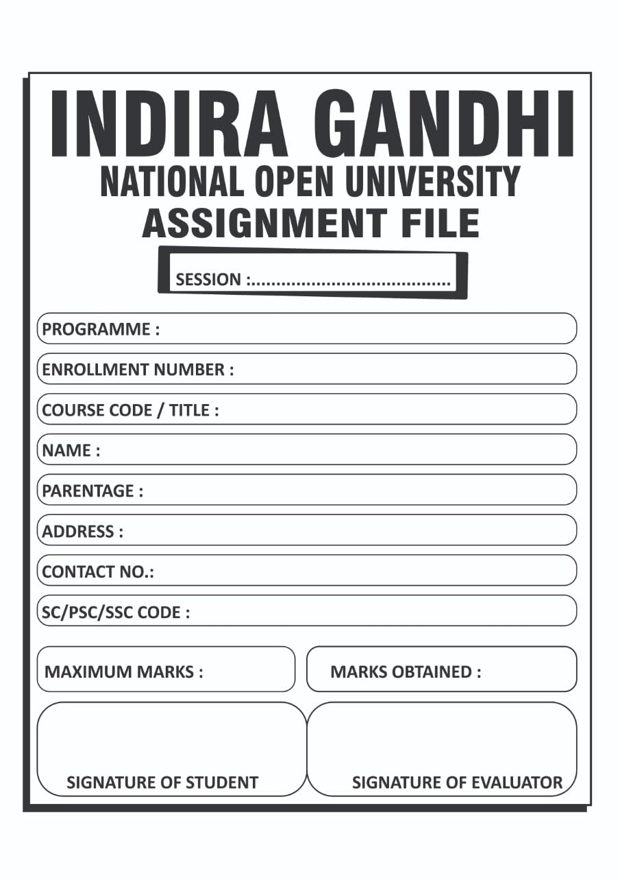 Ignou Project File IGNOU Assignment File Latest Edition (4 Set)