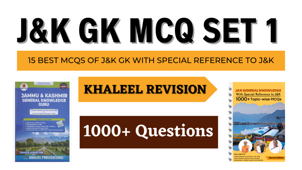 Jammu & Kashmir GK MCQ for JKSSB Exams