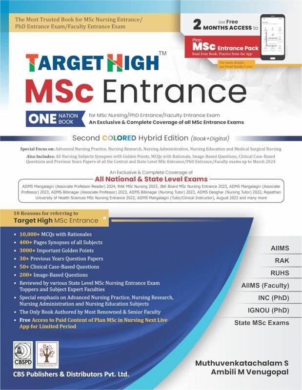 TARGET HIGH MSc Entrance Book 2024 | MSc Nursing PhD & Faculty Exam Guide (Hybrid Edition)