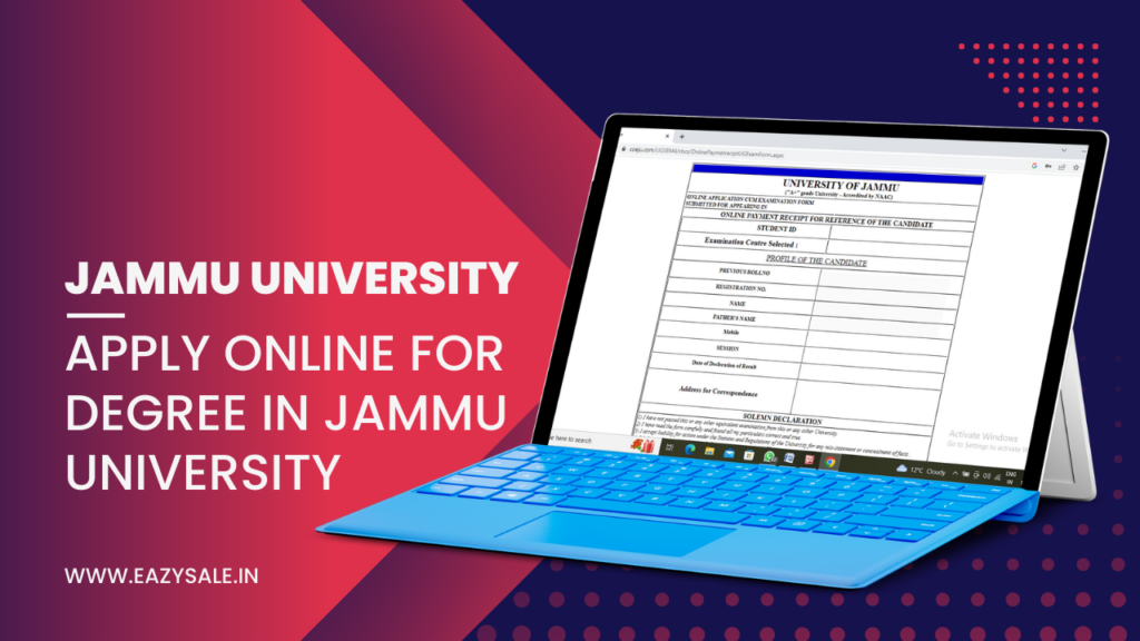 Apply Online for Degree in Jammu University