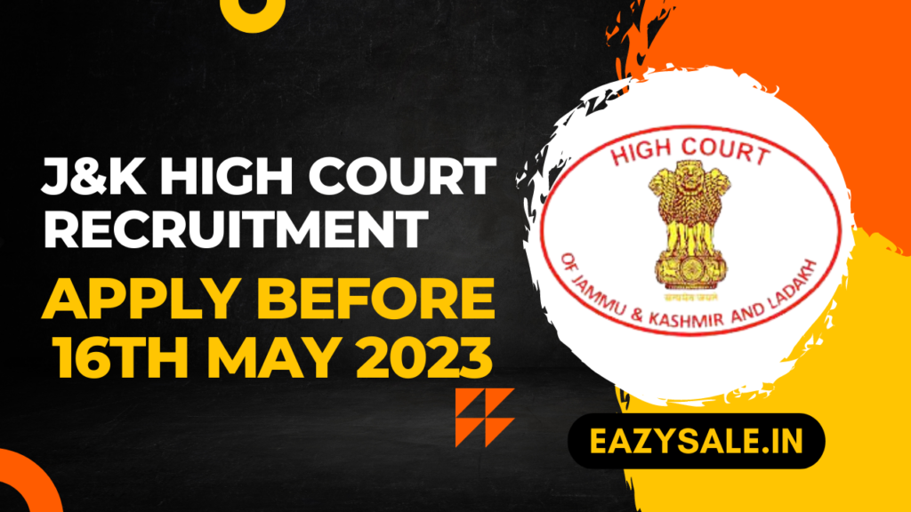 J&K High Court Recruitment for the Posts of Steno-Typists and Junior Assistants - 20 Posts