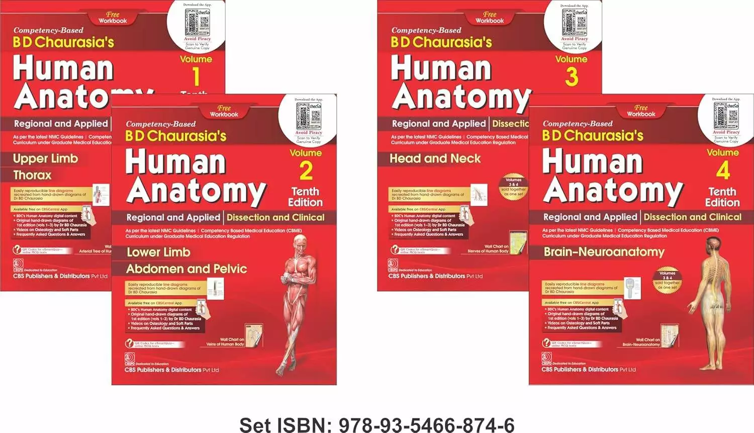 CBS B.D. CHAURASIA'S HUMAN ANATOMY 9th Edition 4 Volume || MBBS First Year Anatomy Book (Latest Edition)