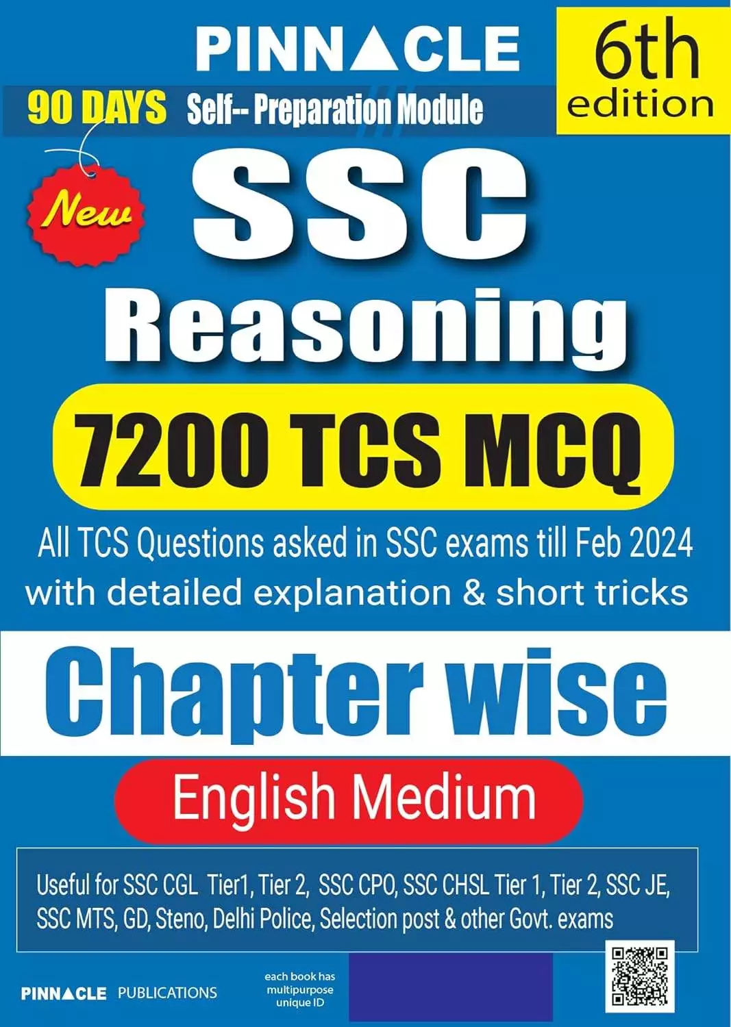 Pinnacle SSC Reasoning 7200 MCQ 6th Edition 2025 (Latest Edition)