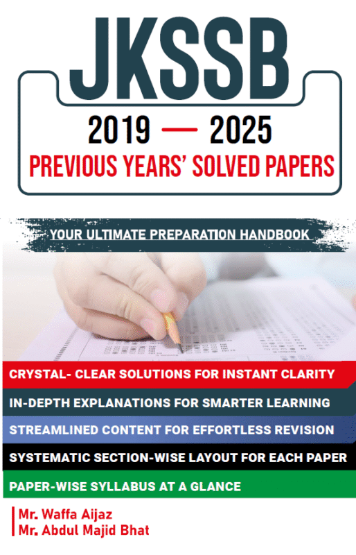 JKSSB Previous Year Question Papers With Detailed Explanation Book 2019-2025