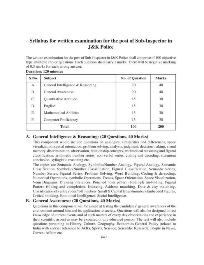 Tandon JKSSB J&K Police Sub Inspector (JKPSI) (HOME DEPARTMENT) 2025 - Image 2