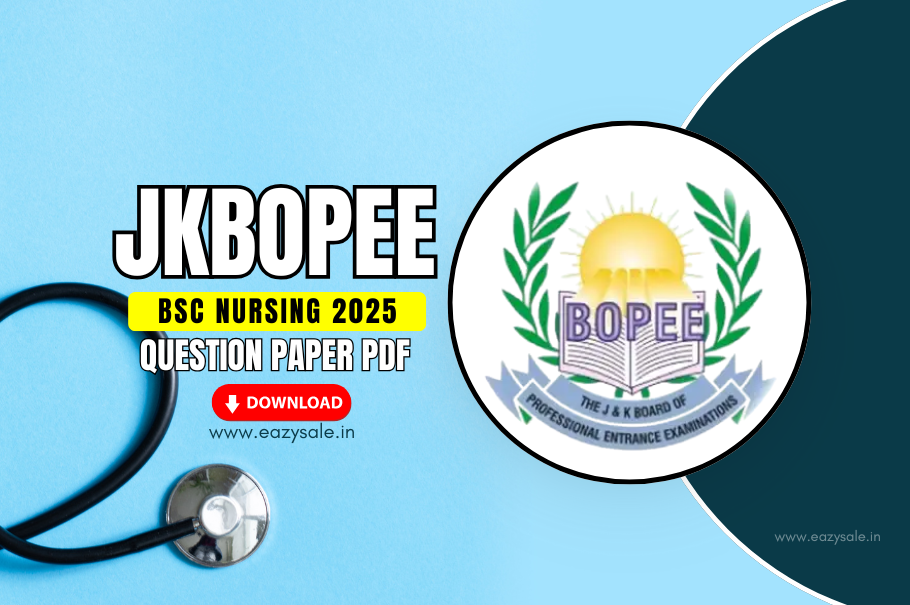 JKBOPEE BSc Nursing Entrance 2025 Question Paper PDF Download