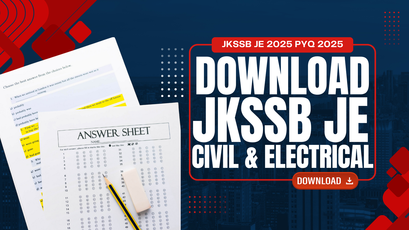 Download JKSSB JE Question Paper 2025 PDF | Civil & Electrical